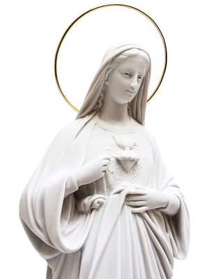 Imagem do Imaculado Coração de Maria em Pó de Mármore 45 cm-TerraCotta Arte Sacra