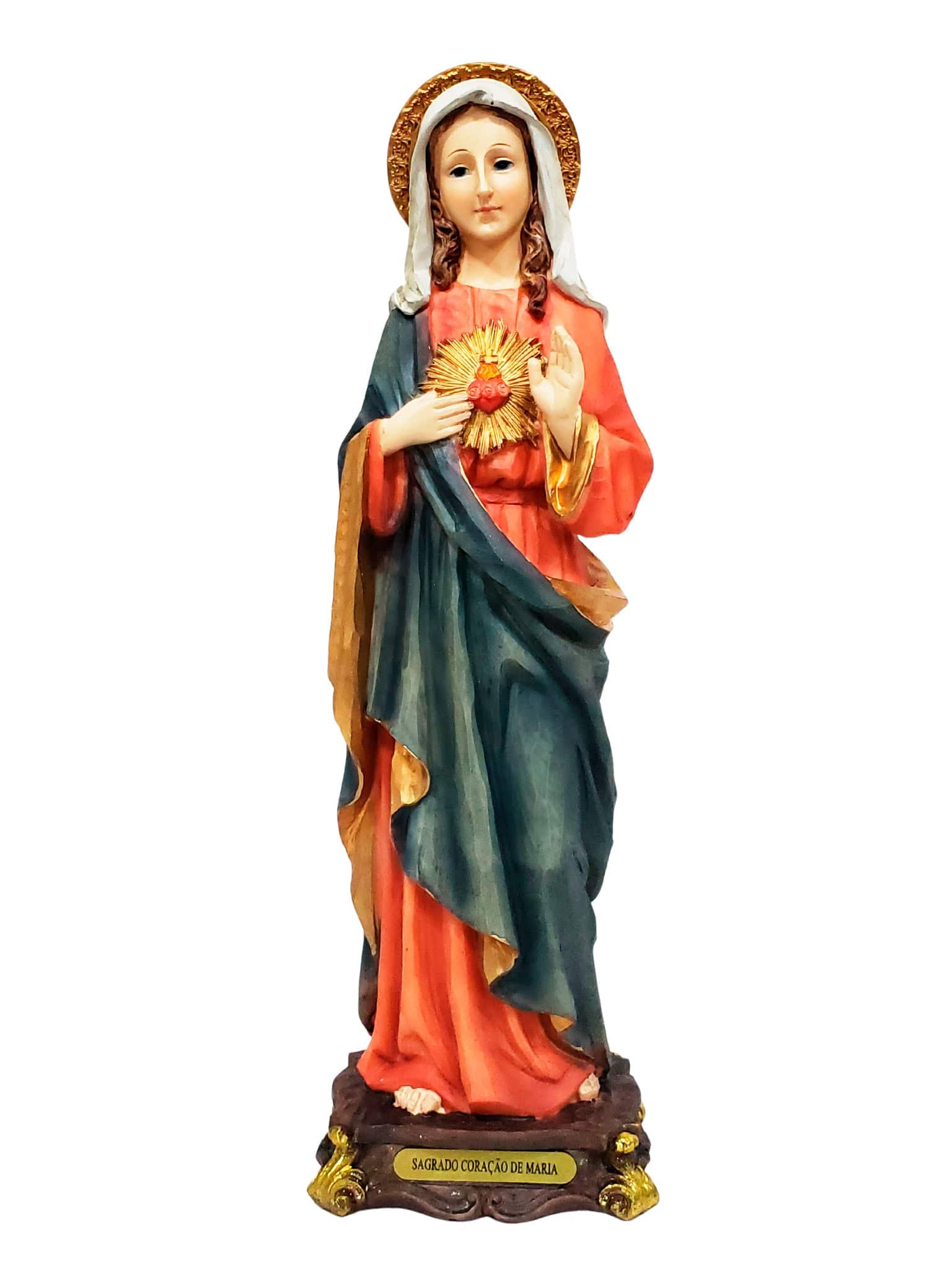 Imagem do Imaculado Coração de Maria em Resina 30 cm-TerraCotta Arte Sacra