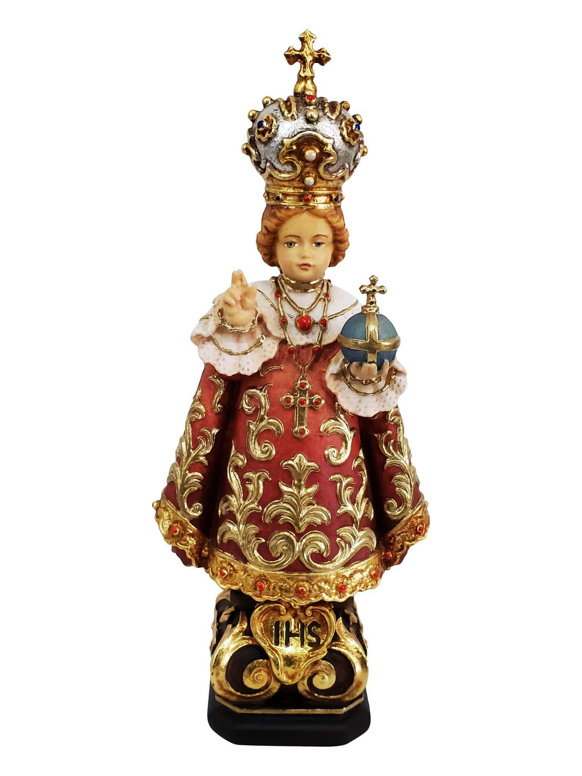 Imagem do Menino Jesus de Praga em Madeira Italiana 15 cm-TerraCotta Arte Sacra