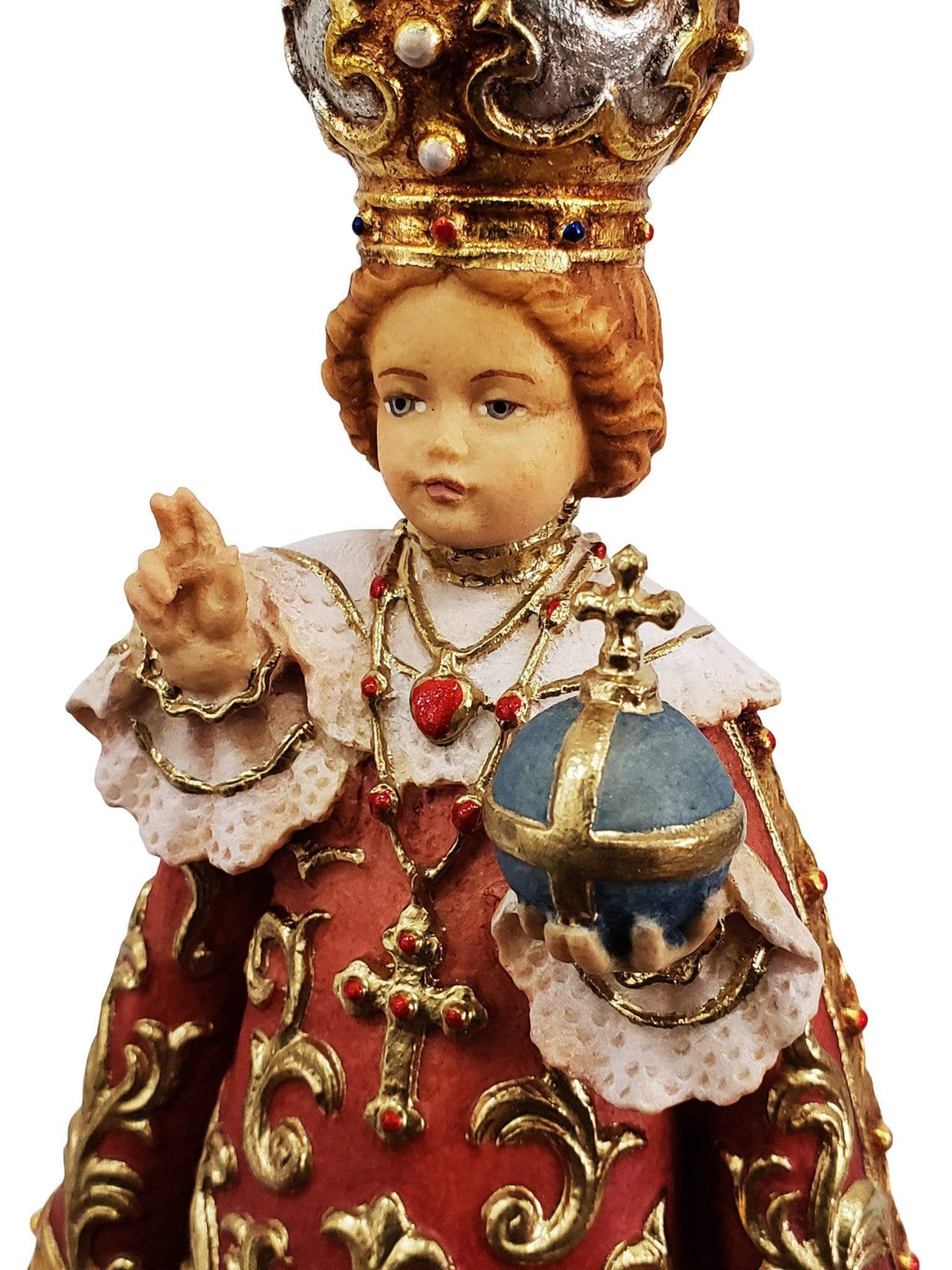 Imagem do Menino Jesus de Praga em Madeira Italiana 15 cm-TerraCotta Arte Sacra