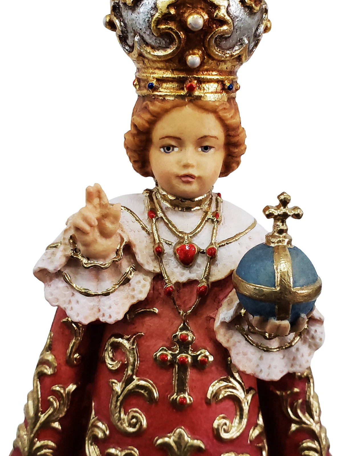 Imagem do Menino Jesus de Praga em Madeira Italiana 15 cm-TerraCotta Arte Sacra
