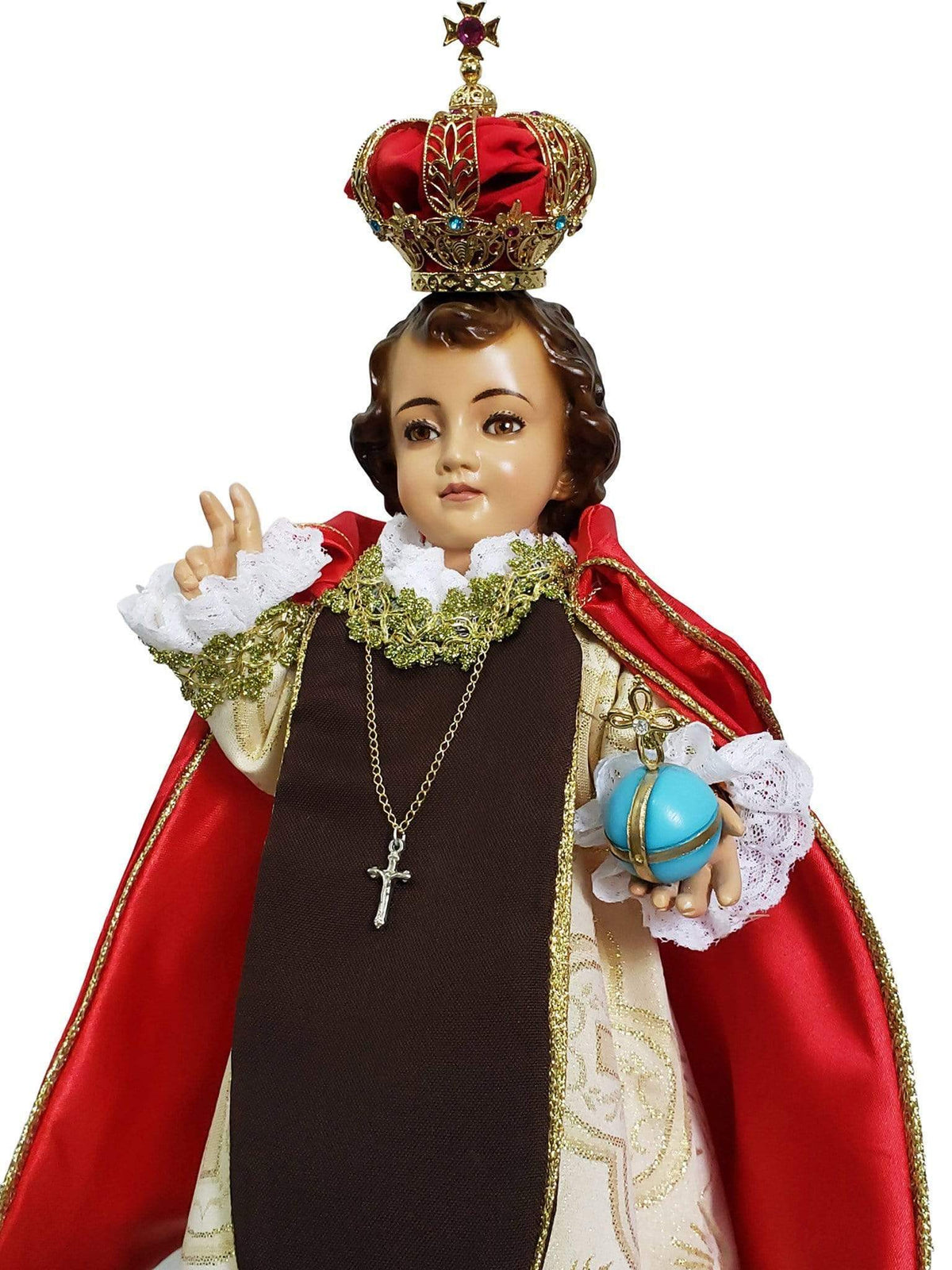 Imagem do Menino Jesus de Praga em Pó de Mármore 43 cm com Olhos de Vidro-TerraCotta Arte Sacra