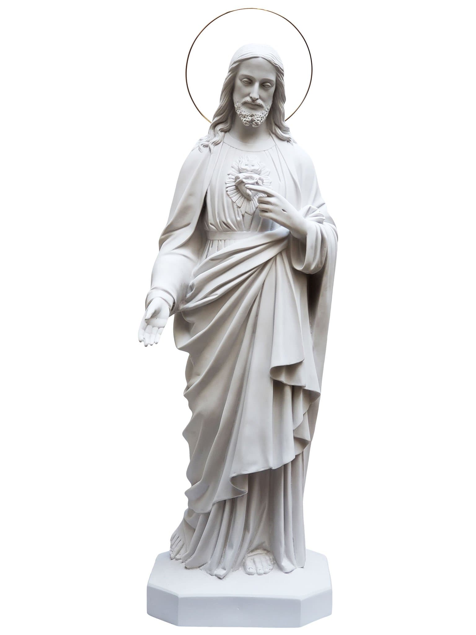 Imagem do Sagrado Coração de Jesus 105 cm em Pó de Mármore-TerraCotta Arte Sacra