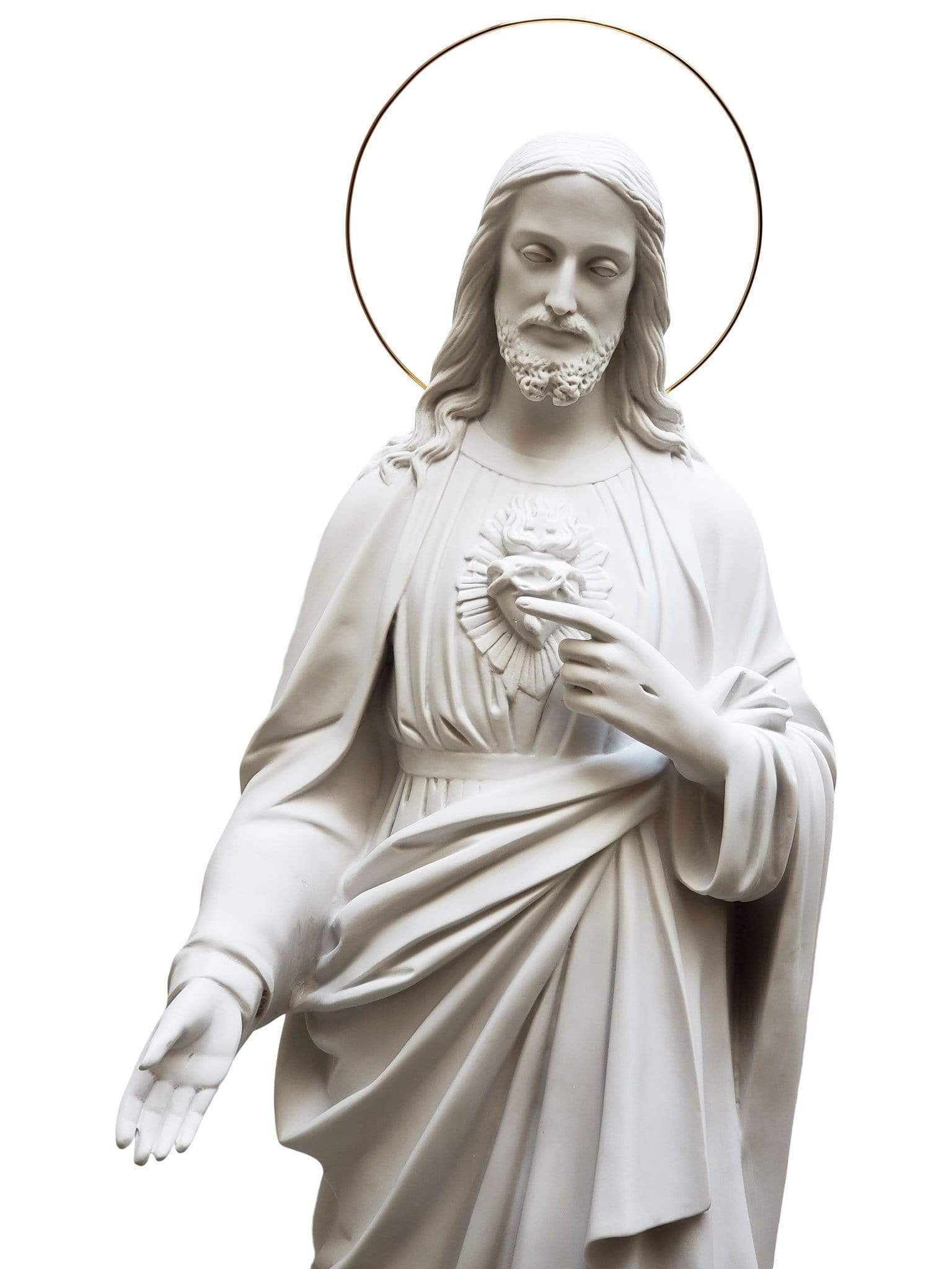 Imagem do Sagrado Coração de Jesus 105 cm em Pó de Mármore-TerraCotta Arte Sacra