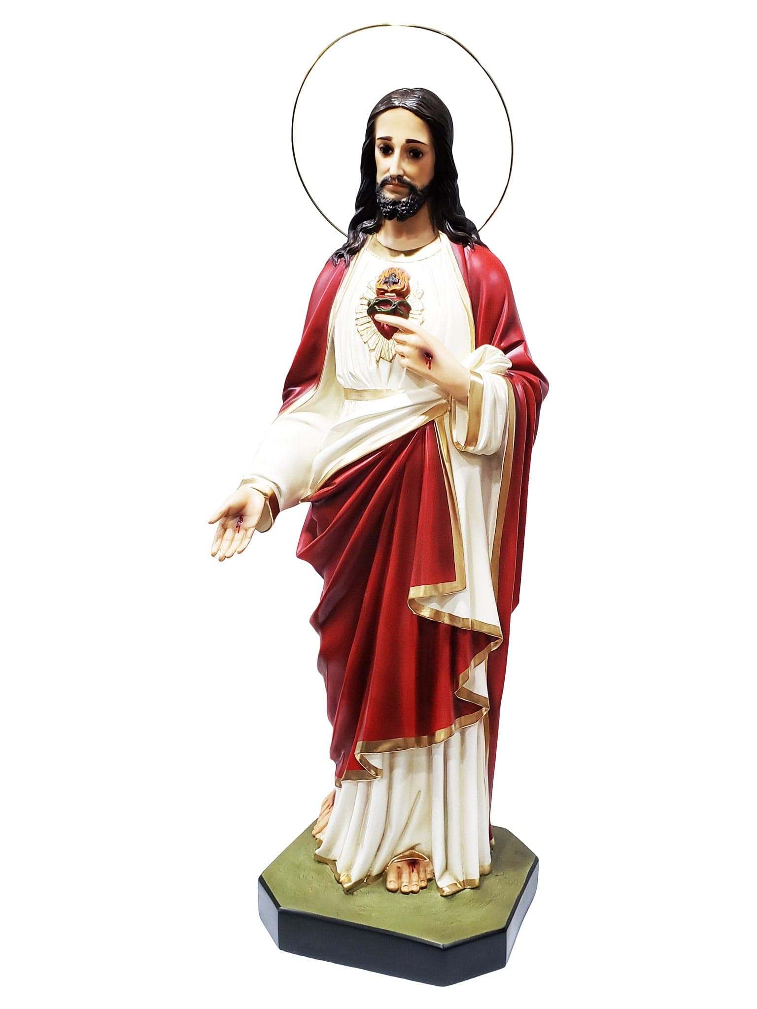 Imagem do Sagrado Coração de Jesus 1,05 m de Pó de Mármore-TerraCotta Arte Sacra