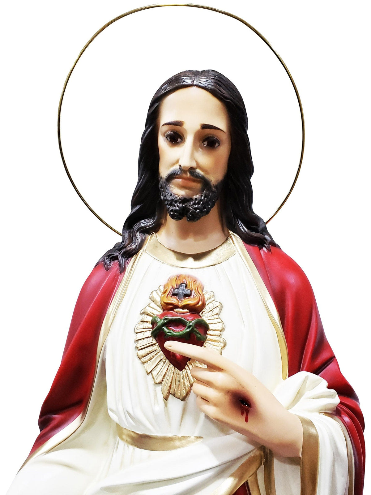 Imagem do Sagrado Coração de Jesus 1,05 m de Pó de Mármore-TerraCotta Arte Sacra