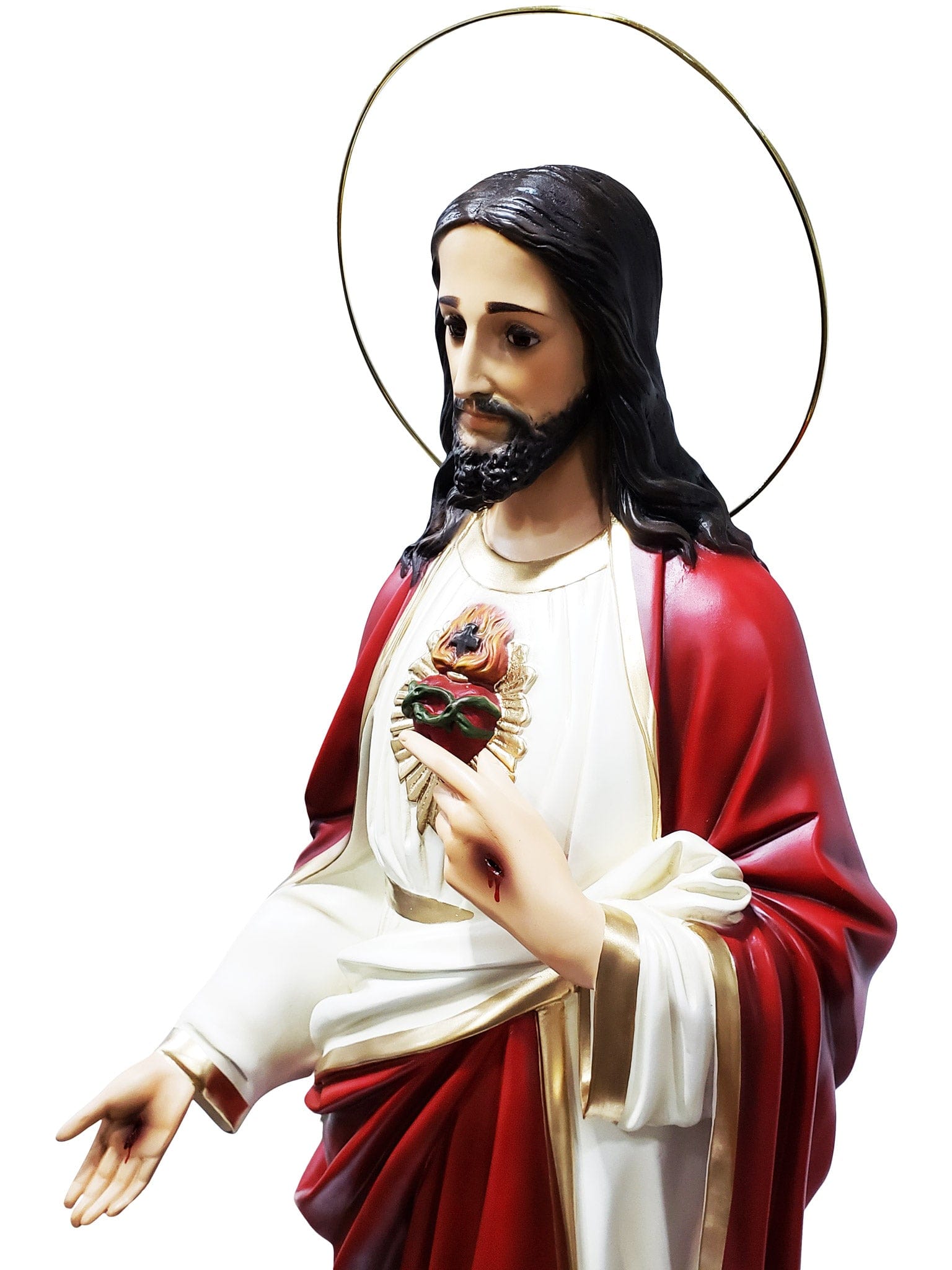 Imagem do Sagrado Coração de Jesus 1,05 m de Pó de Mármore-TerraCotta Arte Sacra