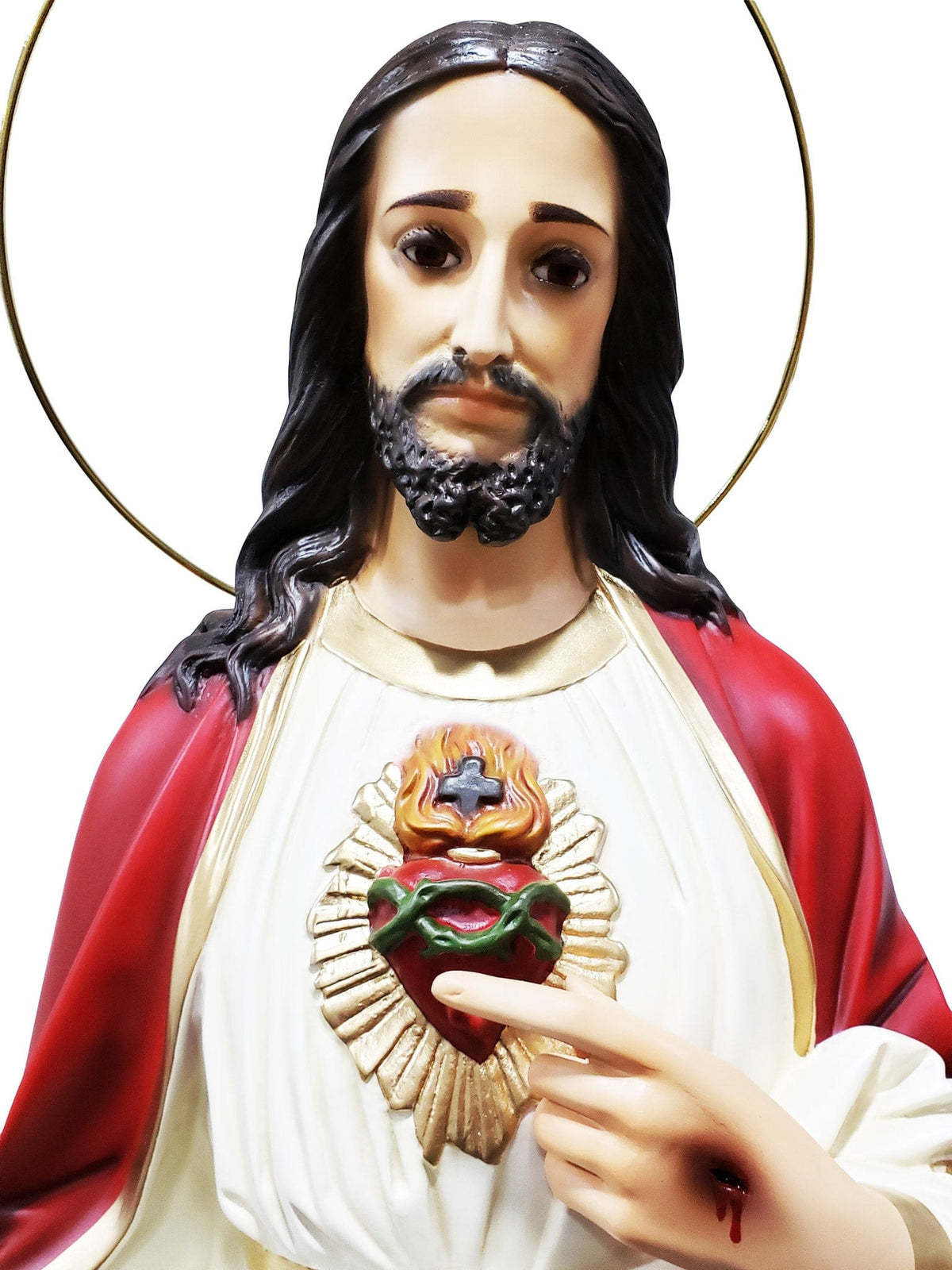 Imagem do Sagrado Coração de Jesus 1,05 m de Pó de Mármore-TerraCotta Arte Sacra