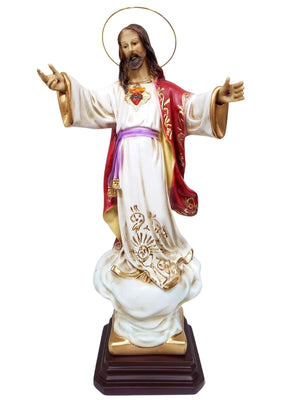 Imagem do Sagrado Coração de Jesus Barroco Português 40 cm-TerraCotta Arte Sacra