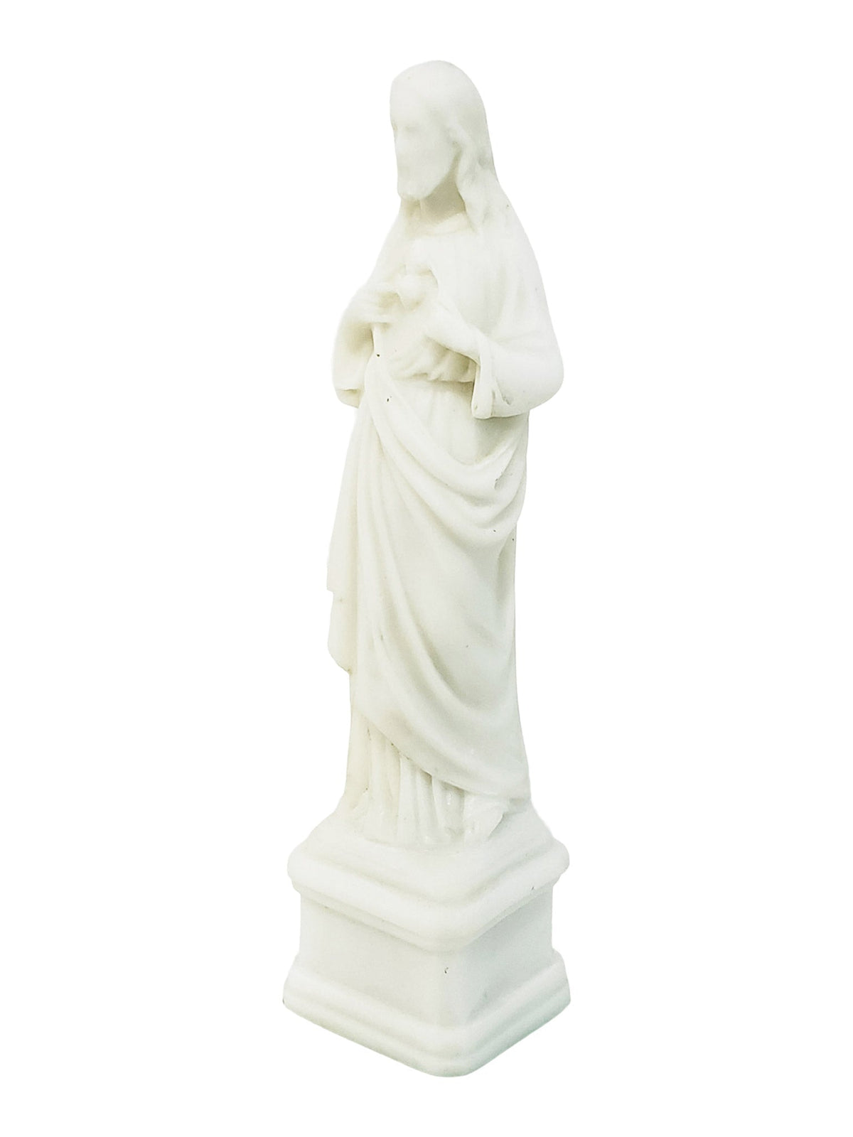 Imagem do Sagrado Coração de Jesus Branca em Pó de Mármore 18 cm-TerraCotta Arte Sacra