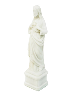 Imagem do Sagrado Coração de Jesus Branca em Pó de Mármore 18 cm-TerraCotta Arte Sacra