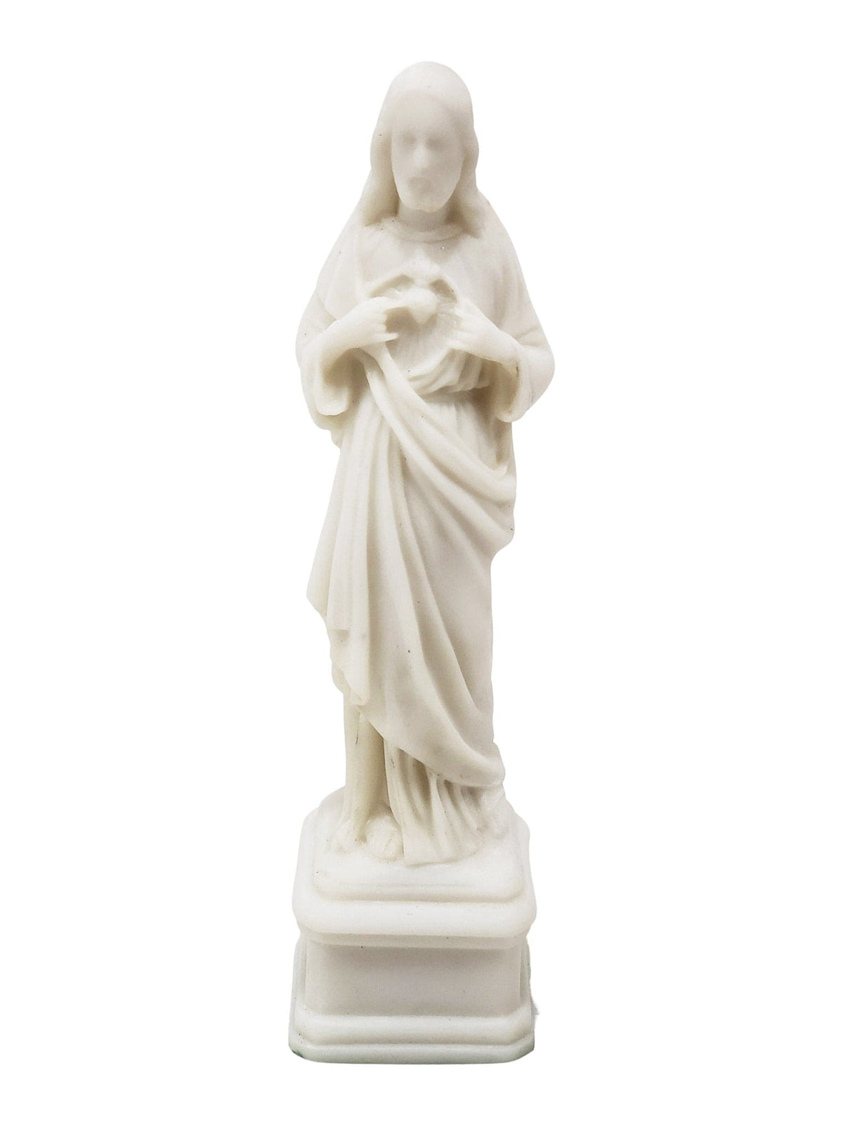 Imagem do Sagrado Coração de Jesus Branca em Pó de Mármore 18 cm-TerraCotta Arte Sacra