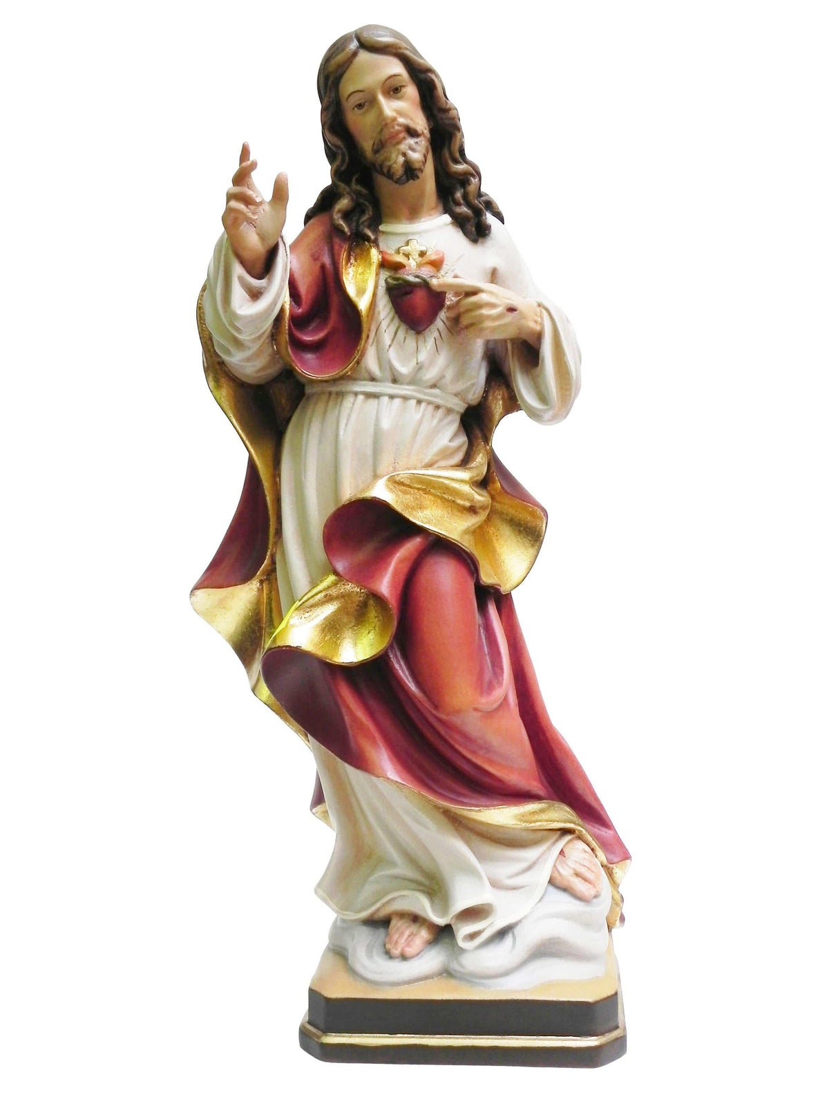 Imagem do Sagrado Coração de Jesus de Madeira Italiana 40 cm-TerraCotta Arte Sacra