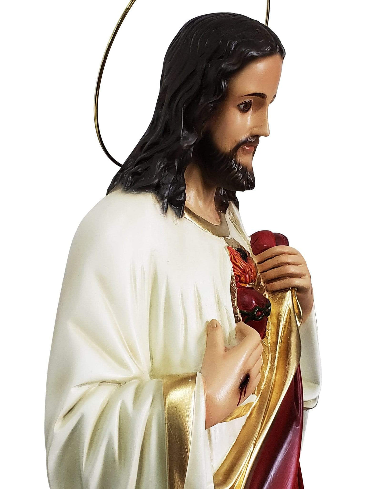 Imagem do Sagrado Coração de Jesus em Pó de Mármore 63 cm com Olhos de Vidro-TerraCotta Arte Sacra