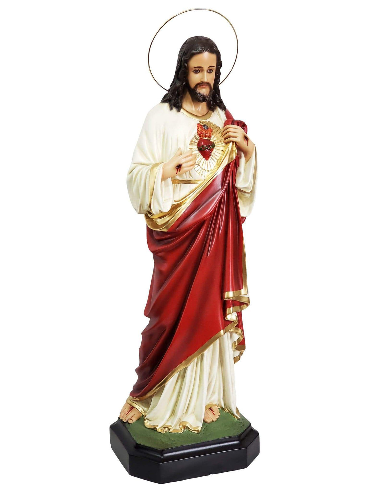 Imagem do Sagrado Coração de Jesus em Pó de Mármore 63 cm com Olhos de Vidro-TerraCotta Arte Sacra