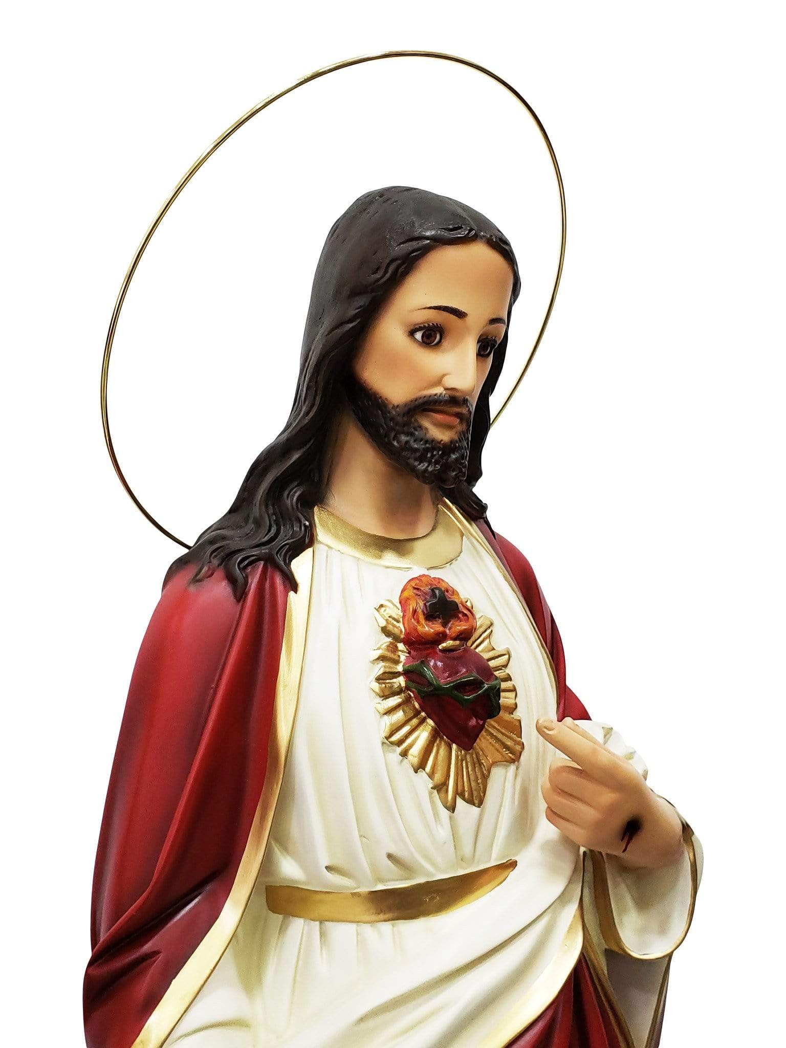 Imagem do Sagrado Coração de Jesus em Pó de Mármore 82 cm com Olhos de Vidro-TerraCotta Arte Sacra