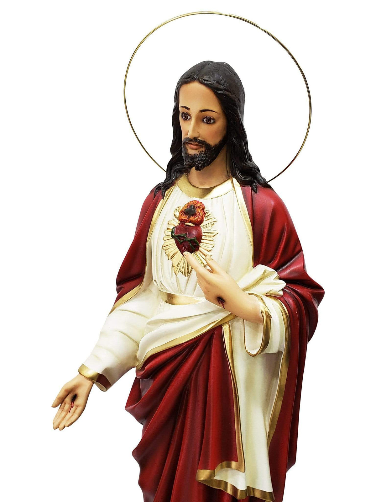 Imagem do Sagrado Coração de Jesus em Pó de Mármore 82 cm com Olhos de Vidro-TerraCotta Arte Sacra