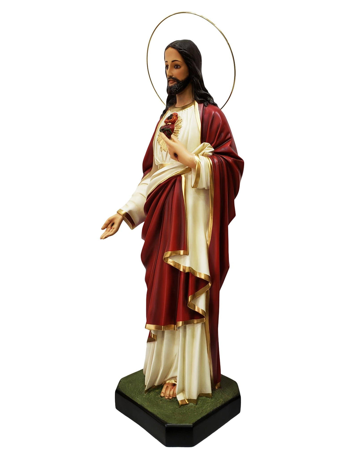 Imagem do Sagrado Coração de Jesus em Pó de Mármore 82 cm com Olhos de Vidro-TerraCotta Arte Sacra