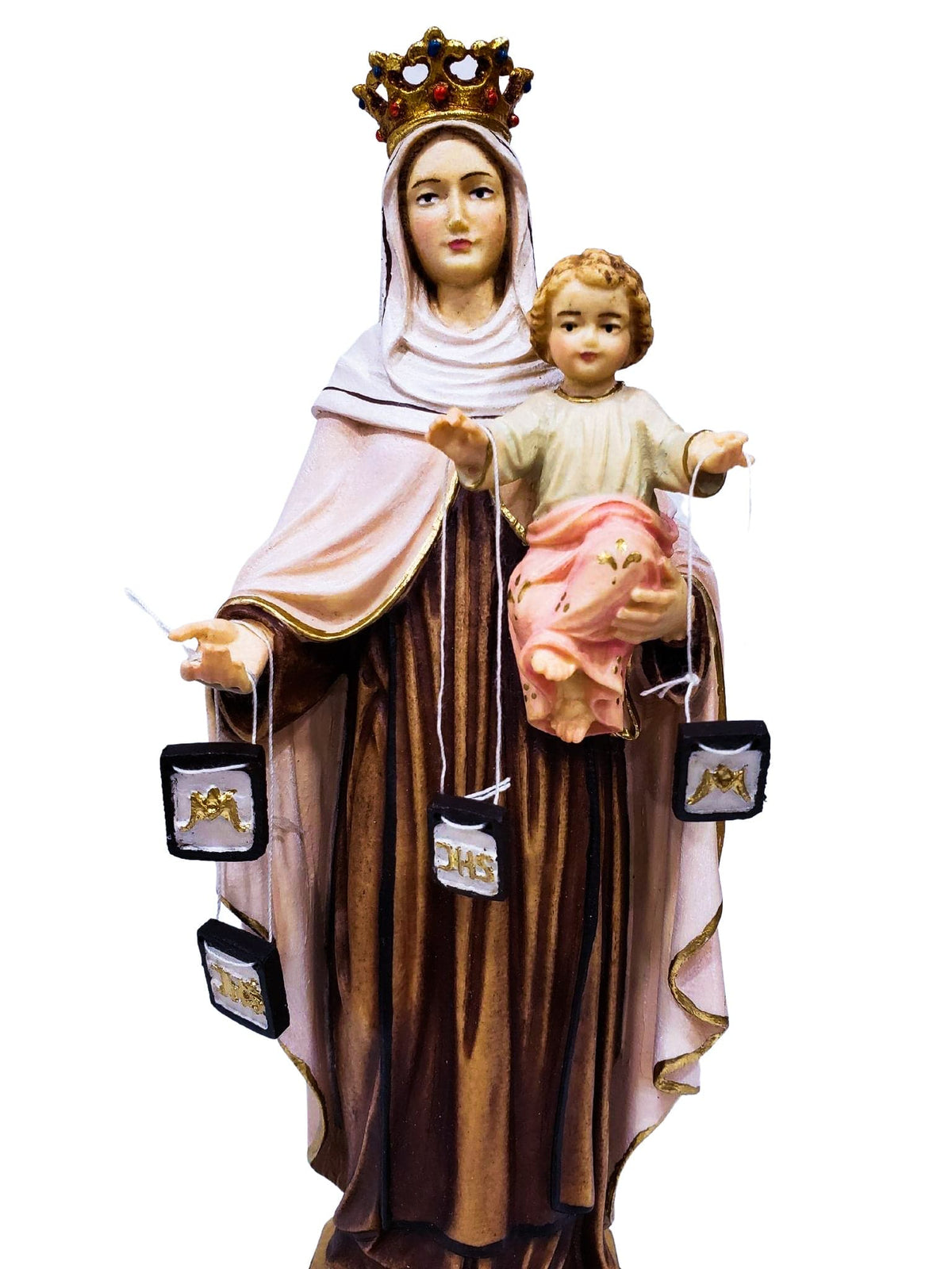 Imagem em Madeira Italiana Nossa Senhora do Carmo 20 cm-TerraCotta Arte Sacra