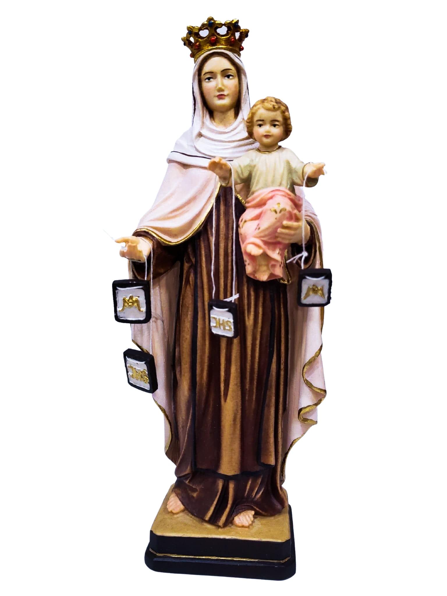 Imagem em Madeira Italiana Nossa Senhora do Carmo 20 cm-TerraCotta Arte Sacra