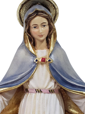 Imagem italiana em madeira de Nossa Senhora Mãe das Crianças do Mundo 16 cm-TerraCotta Arte Sacra