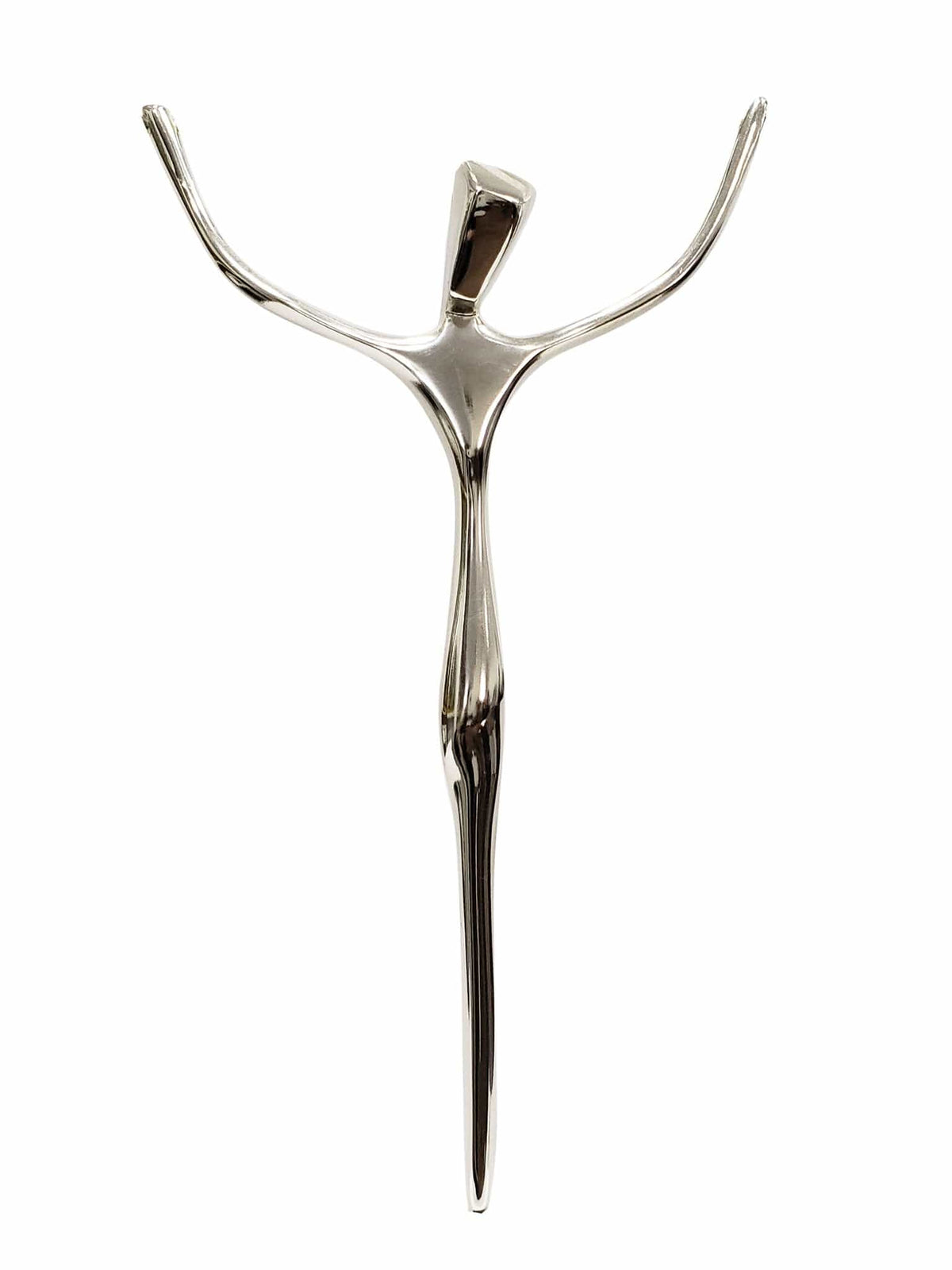 Jesus Ressuscitado de Aço Galvanizado Prata 22 cm-TerraCotta Arte Sacra