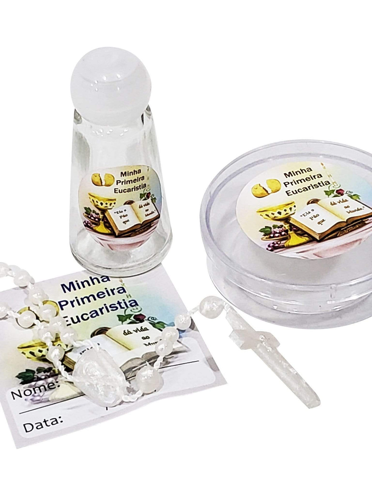 Kit Eucarístico Porta Terço e Porta Água Benta-TerraCotta Arte Sacra