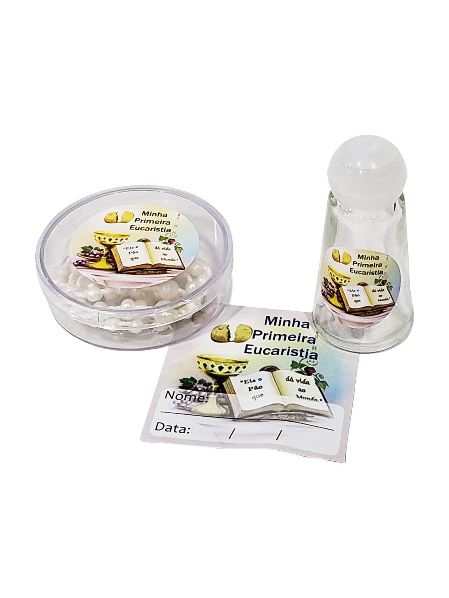 Kit Eucarístico Porta Terço e Porta Água Benta-TerraCotta Arte Sacra