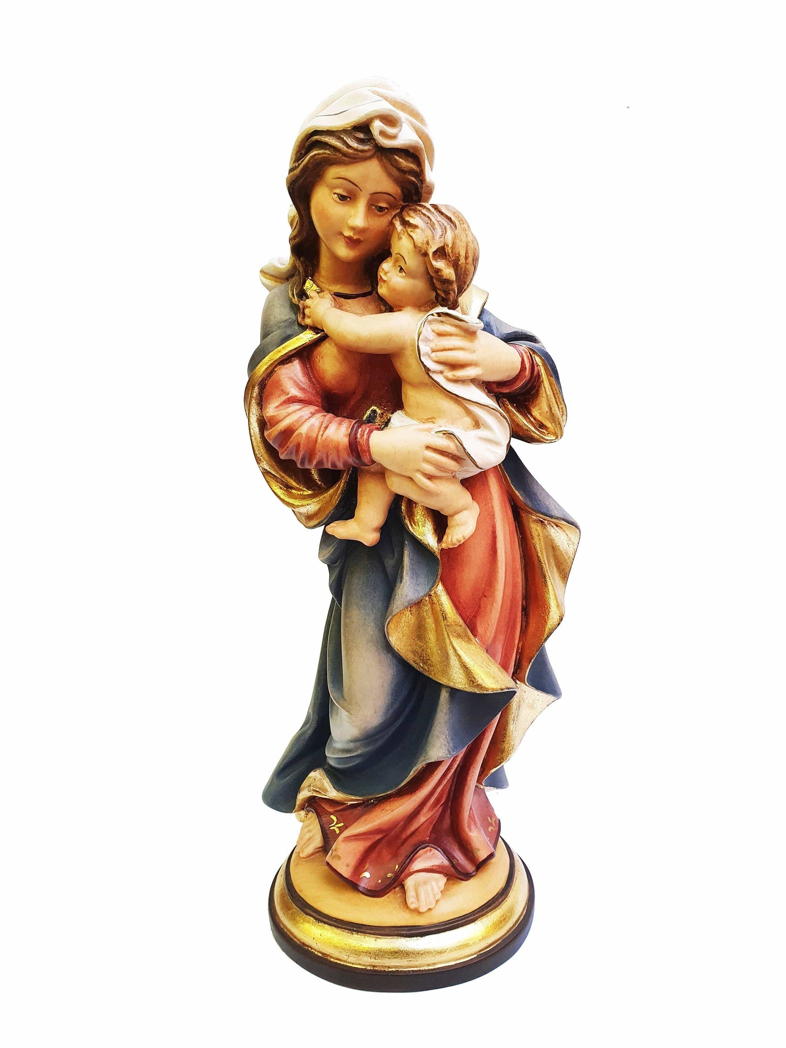 Madona de Madeira Italiana 30 cm-TerraCotta Arte Sacra