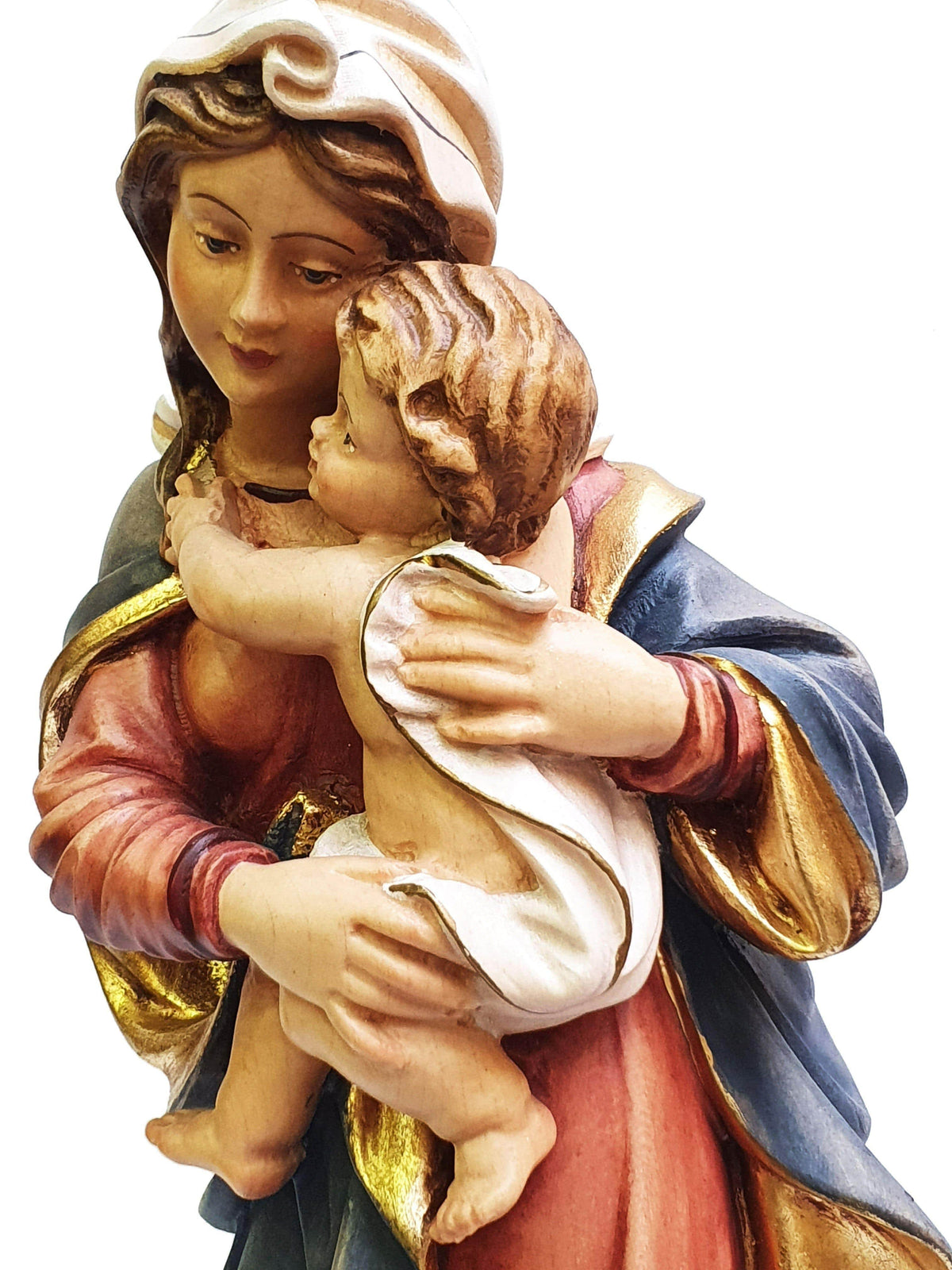 Madona de Madeira Italiana 30 cm-TerraCotta Arte Sacra