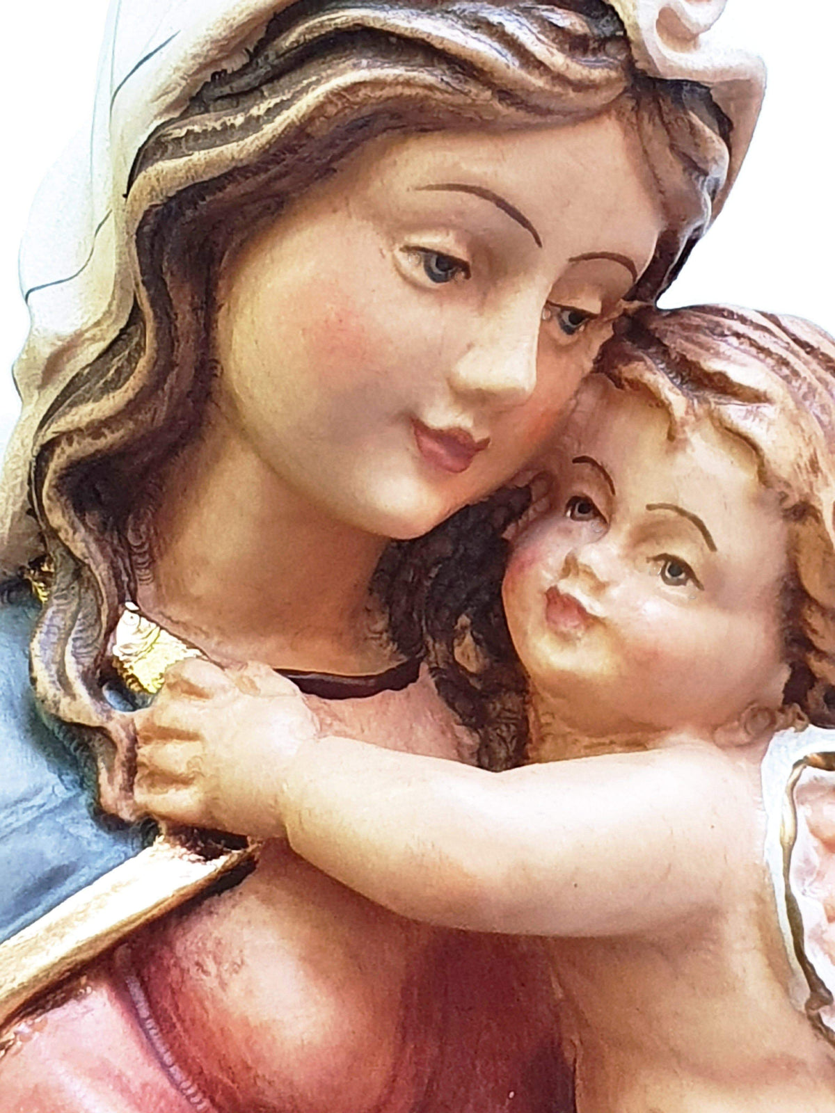 Madona de Madeira Italiana 30 cm-TerraCotta Arte Sacra