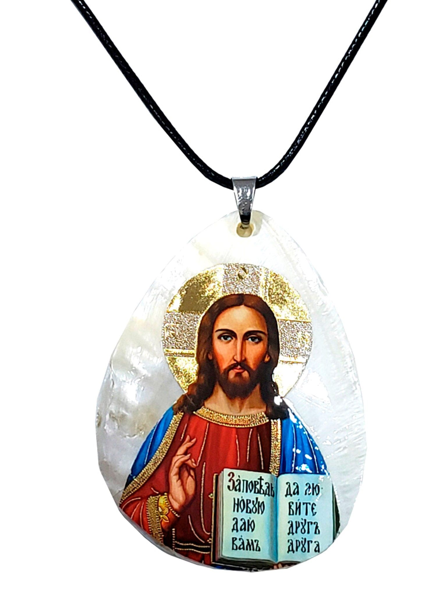 Medalha de Madrepérola Ícone Pantocrator-TerraCotta Arte Sacra