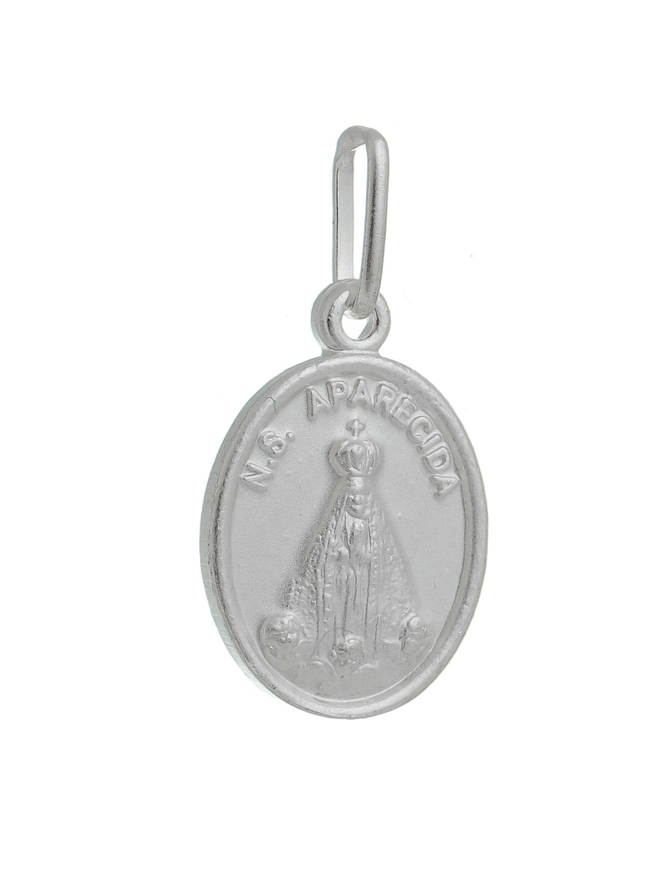 Medalha de Nossa Senhora Aparecida de Prata de Lei 925 13 x 19 mm-TerraCotta Arte Sacra