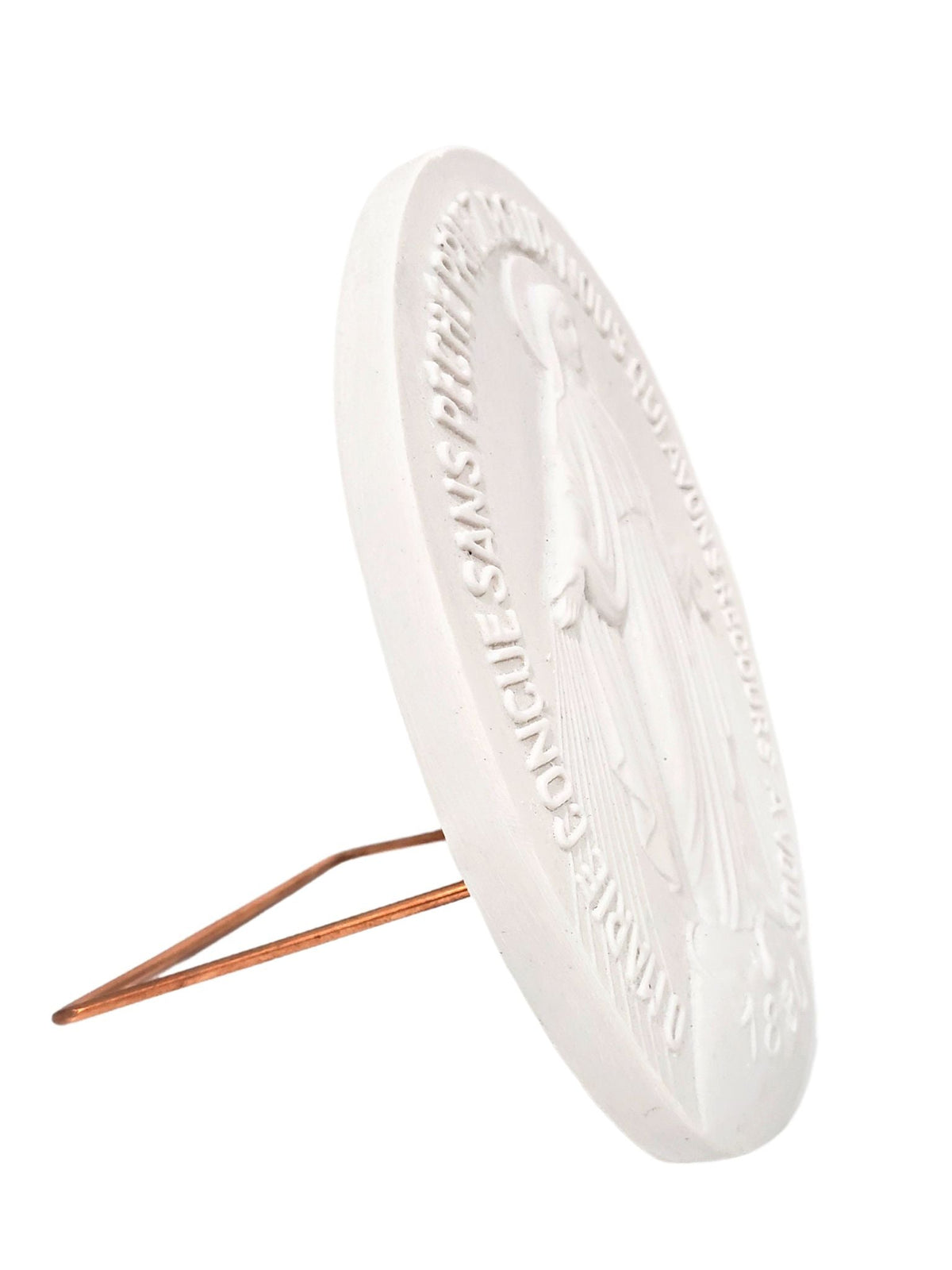 Medalha de Nossa Senhora das Graças em Pó de Mármore 15 cm-TerraCotta Arte Sacra