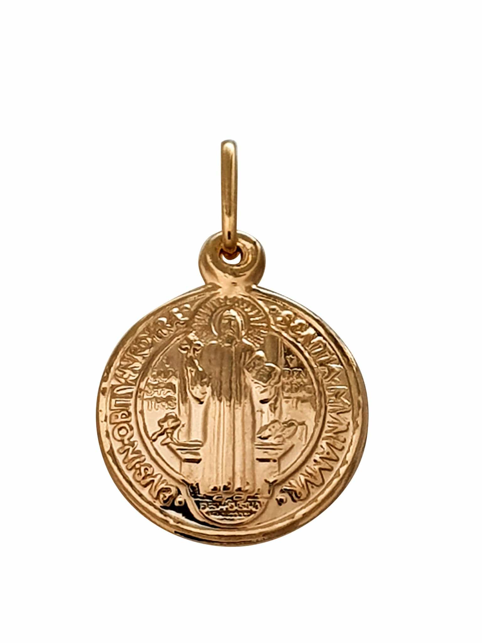 Medalha de São Bento Prata de Lei 925 com Banho de Ouro-TerraCotta Arte Sacra