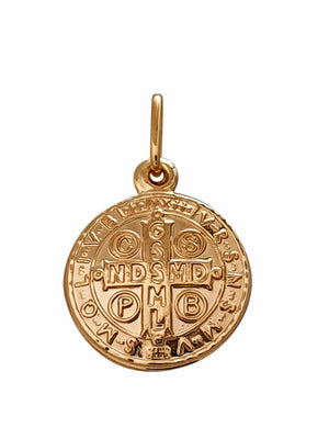 Medalha de São Bento Prata de Lei 925 com Banho de Ouro-TerraCotta Arte Sacra