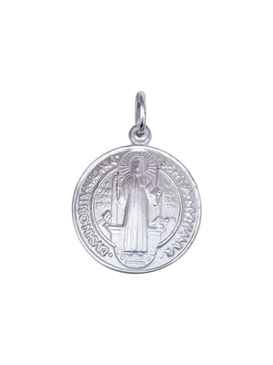 Medalha de São Bento de Prata de Lei 925 Fosco-TerraCotta Arte Sacra
