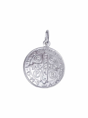 Medalha de São Bento de Prata de Lei 925 Fosco-TerraCotta Arte Sacra