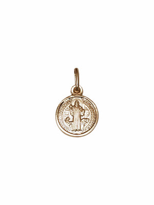 Medalha de São Bento de Prata de Lei 925 com Banho de Ouro 18 k-TerraCotta Arte Sacra