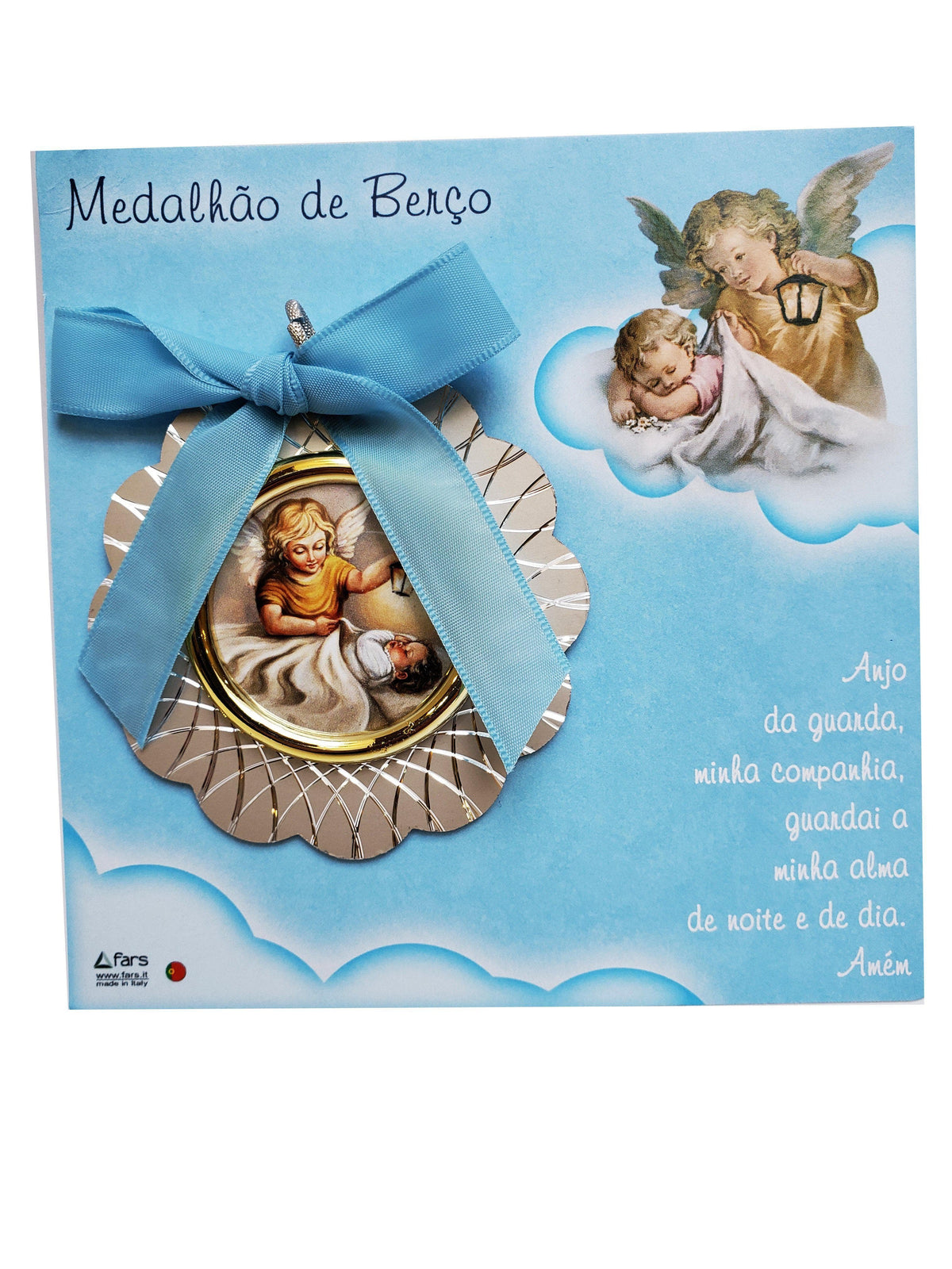Medalhão de Berço Anjo Zelador-TerraCotta Arte Sacra
