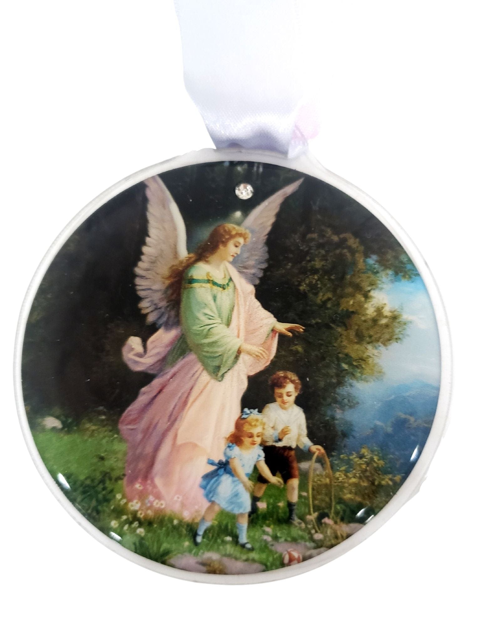 Medalhão de Berço Anjo da Guarda-TerraCotta Arte Sacra