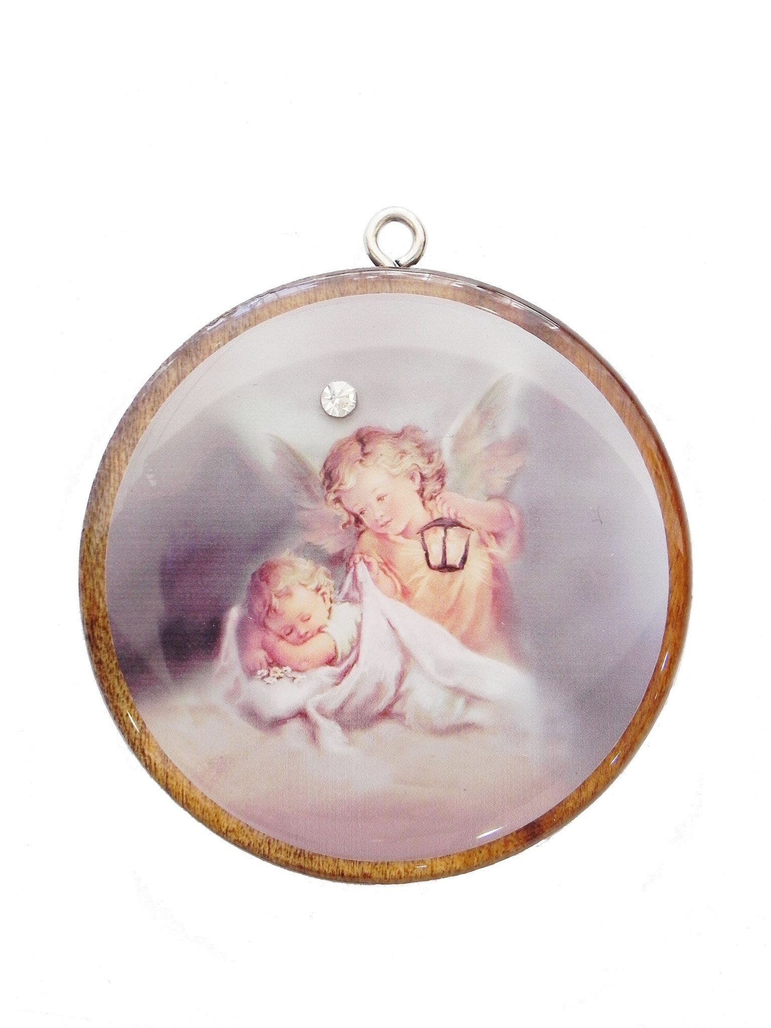 Medalhão de Berço Bebê Dormindo-TerraCotta Arte Sacra