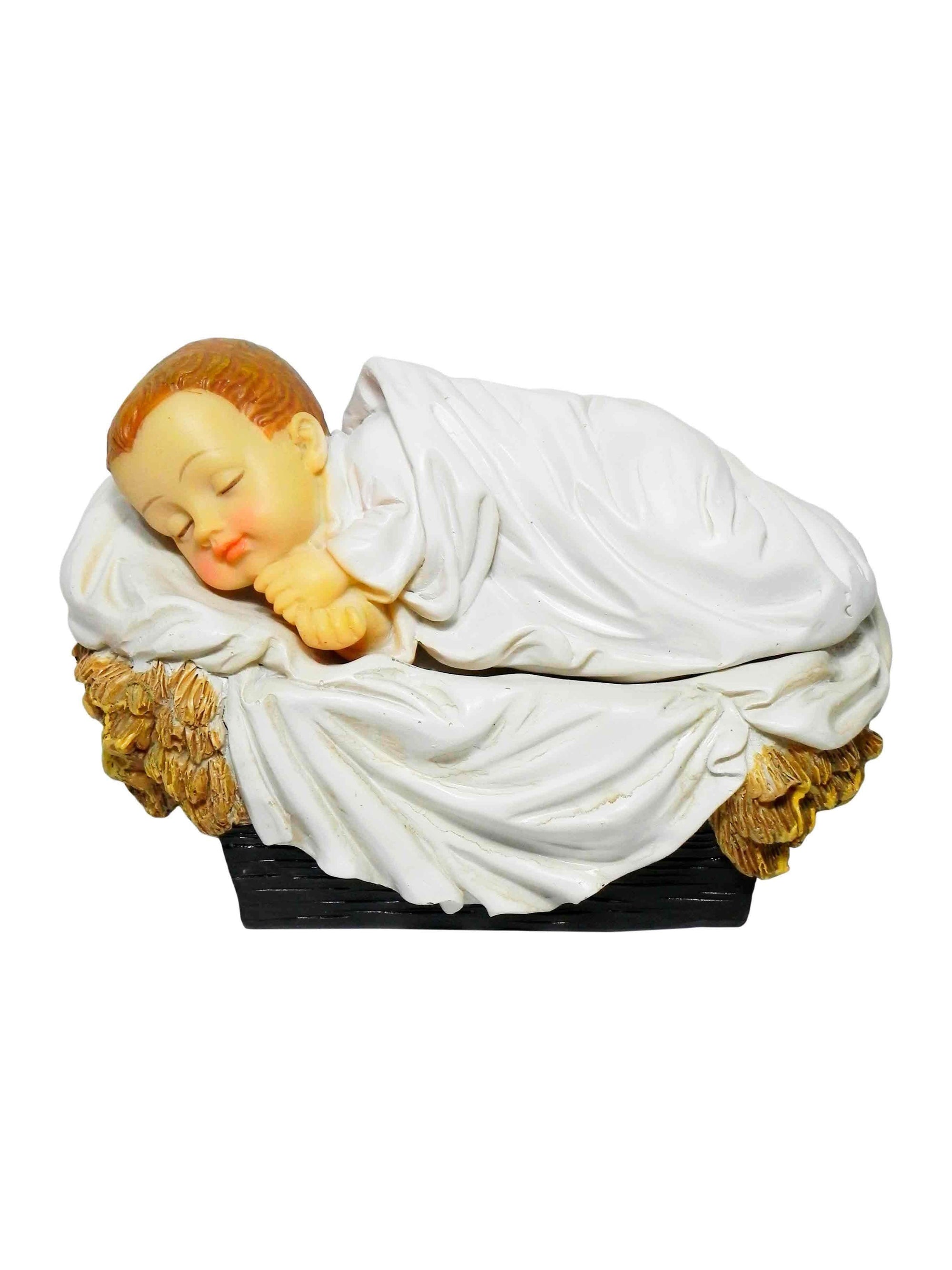 Menino Jesus Dormindo com Manjedoura de Resina 21,5 x 12 cm-TerraCotta Arte Sacra