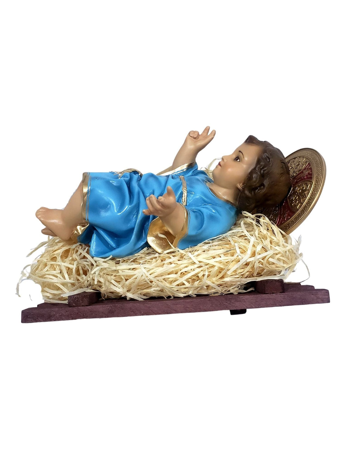 Menino Jesus em Pó de Mármore 26 cm Azul-TerraCotta Arte Sacra