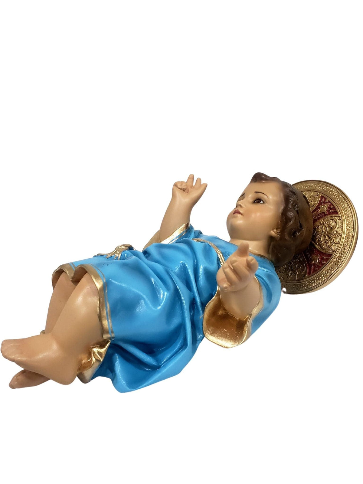 Menino Jesus em Pó de Mármore 26 cm Azul-TerraCotta Arte Sacra