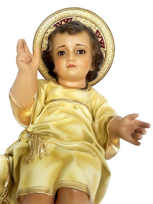 Menino Jesus em Pó de Mármore 26 cm Creme-TerraCotta Arte Sacra