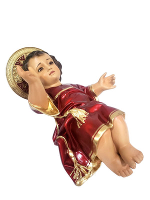 Menino Jesus em Pó de Mármore 26 cm Vermelho Perolizado-TerraCotta Arte Sacra