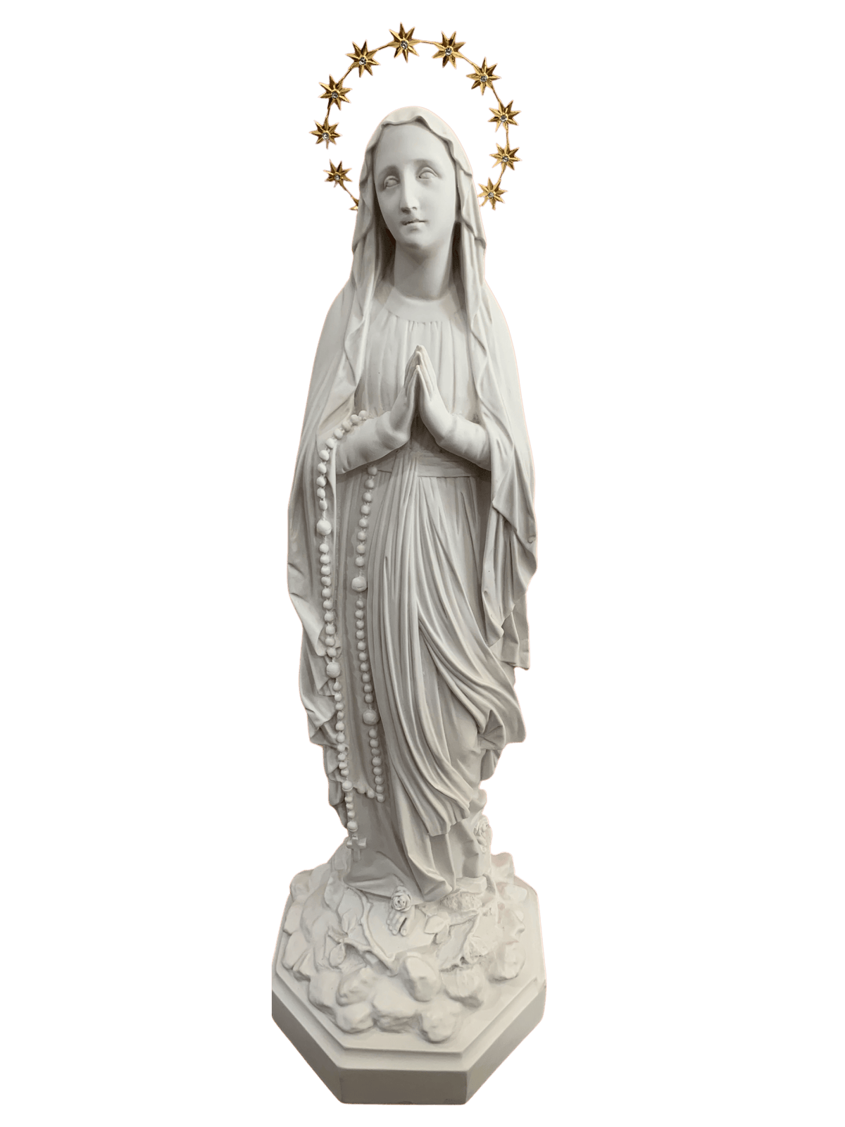 Nossa Senhora de Lourdes em Pó de Mármore 65 cm Branca-TerraCotta Arte Sacra