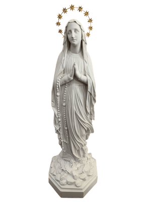 Nossa Senhora de Lourdes em Pó de Mármore 65 cm Branca-TerraCotta Arte Sacra