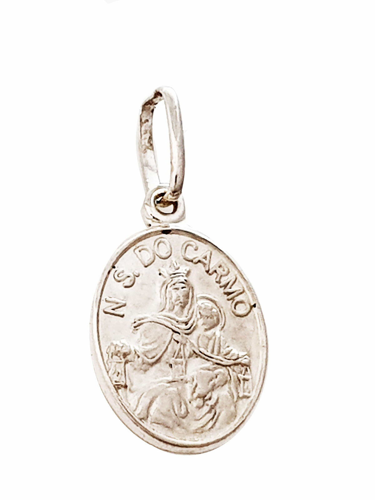 Nossa Senhora do Carmo Oval Prata de Lei 925-TerraCotta Arte Sacra